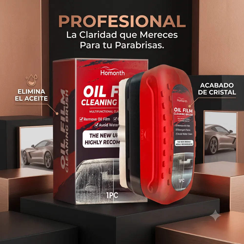 💦 Oil Film Cleaning Brush Pro x3 Unids | "Efecto hidrofóbico antiempañante para tu vehículo"