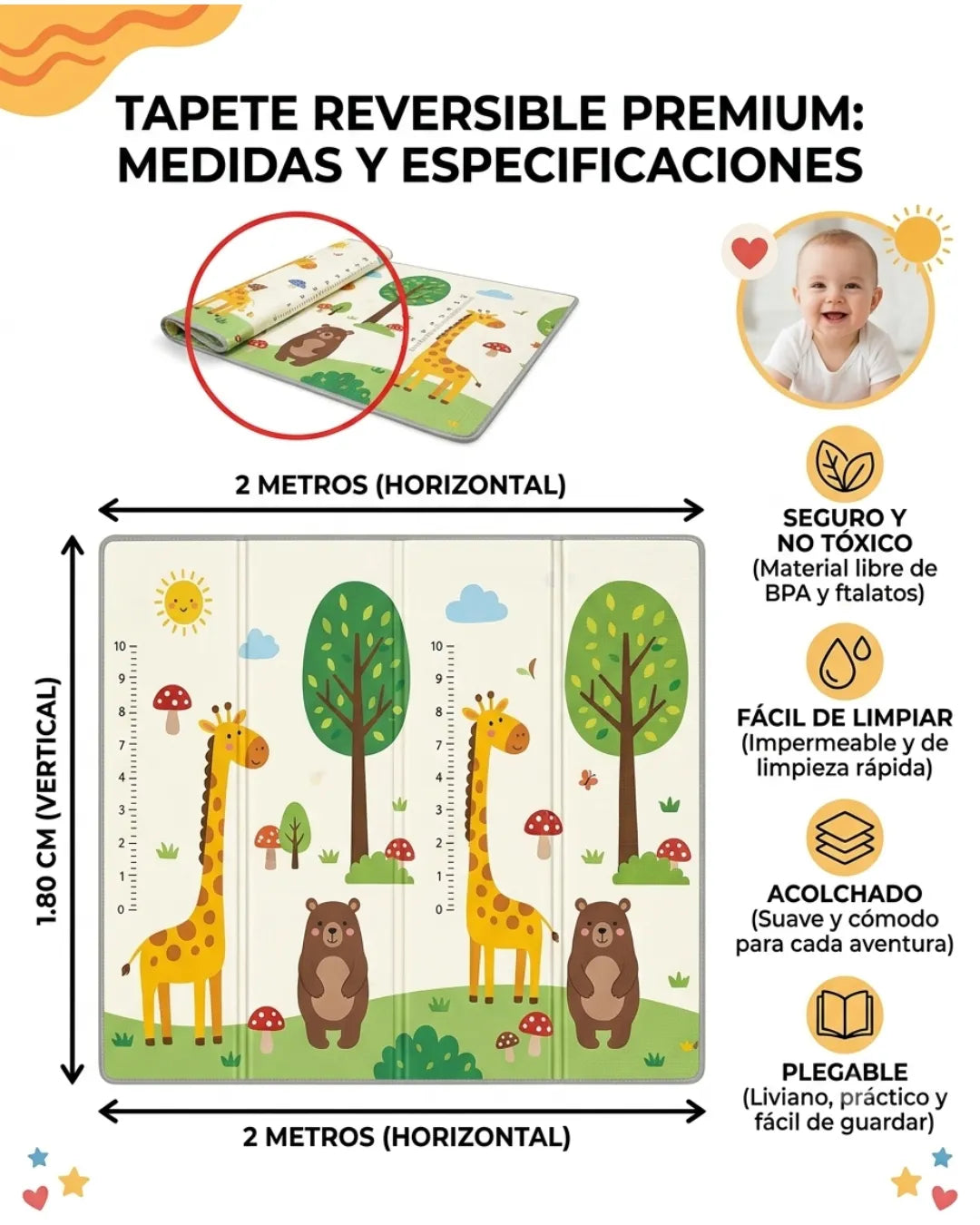 🏖️ Tapete Colchoneta Bebés | "Estimula su desarrollo con diversión total para tu bebe"