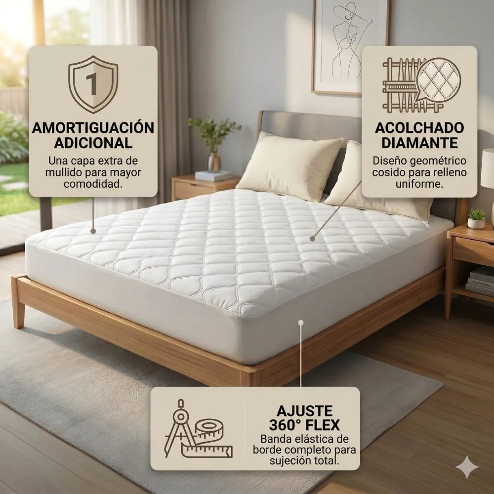 😴 Protector de Colchón Antifluidos + Funda x2 | Cuidado Total Contra Manchas y Humedad.👌