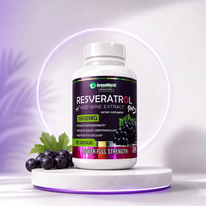 🍇 Resveratrol GreenWorld 1600mg - Combo x2 | "Tu escudo diario contra el envejecimiento"