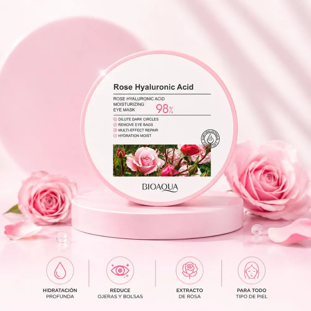 Bioaqua Parches de Rosa Ácido Hialurónico x60 PCS | "Reduce ojeras y líneas de expresión"