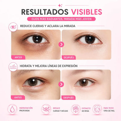 Bioaqua Parches de Rosa Ácido Hialurónico x60 PCS | "Reduce ojeras y líneas de expresión"