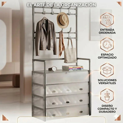 👔 Organizador con Perchero y Zapatero 👠| Tu Ropa y Calzado Favorito Siempre en su Lugar.