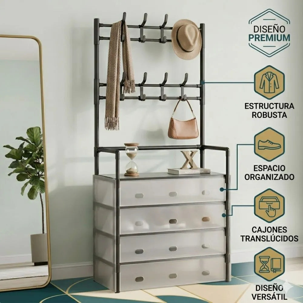 👔 Organizador con Perchero y Zapatero 👠| Tu Ropa y Calzado Favorito Siempre en su Lugar.