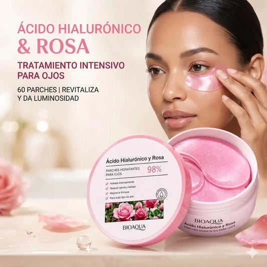 Bioaqua Parches de Rosa Ácido Hialurónico x60 PCS | "Reduce ojeras y líneas de expresión"