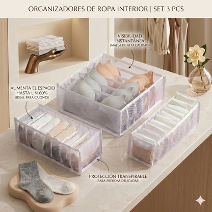 👙 Organizador de Ropa Interior x3 PCS🩱 | Dile adiós al caos y mantén cada prenda en su lugar.