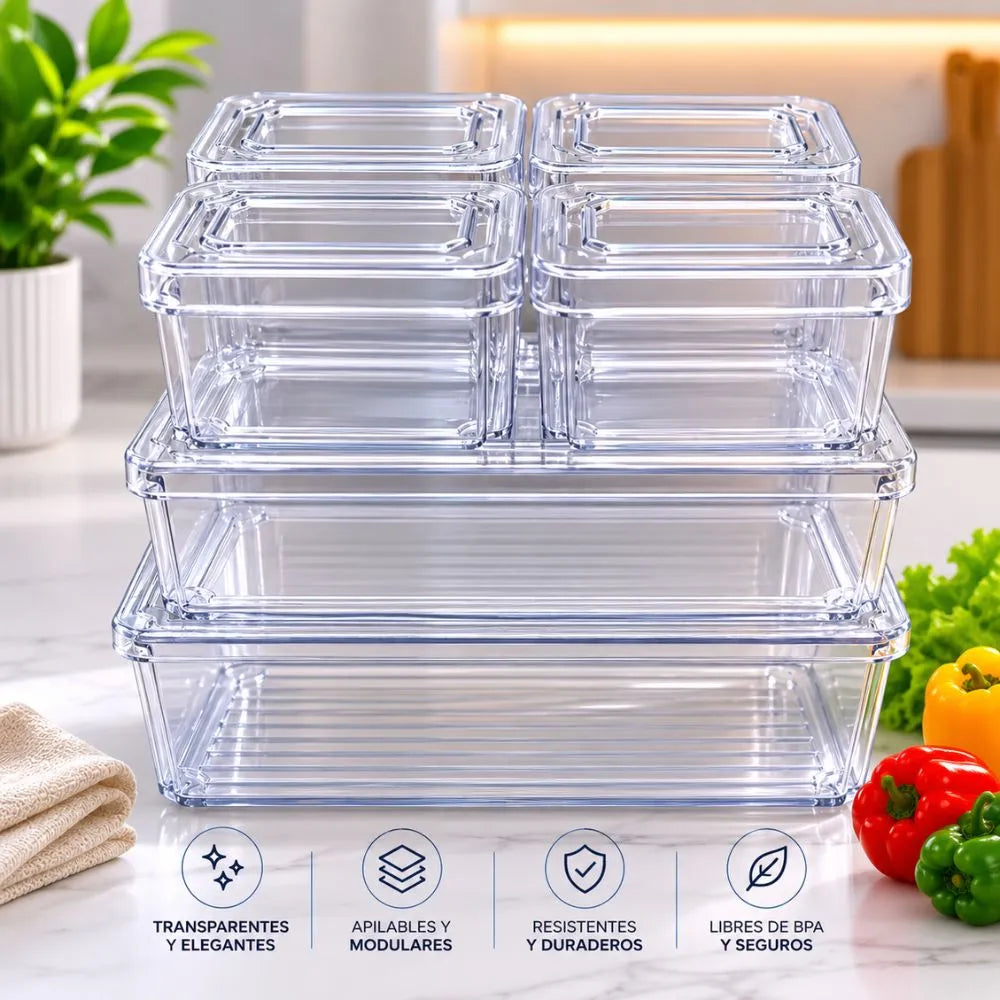 Organizadores De Nevera x7pcs | "Alimentos frescos, visibles y organizados"