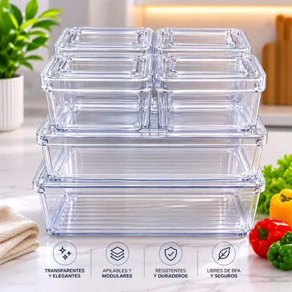 Organizadores De Nevera x7pcs | "Alimentos frescos, visibles y organizados"