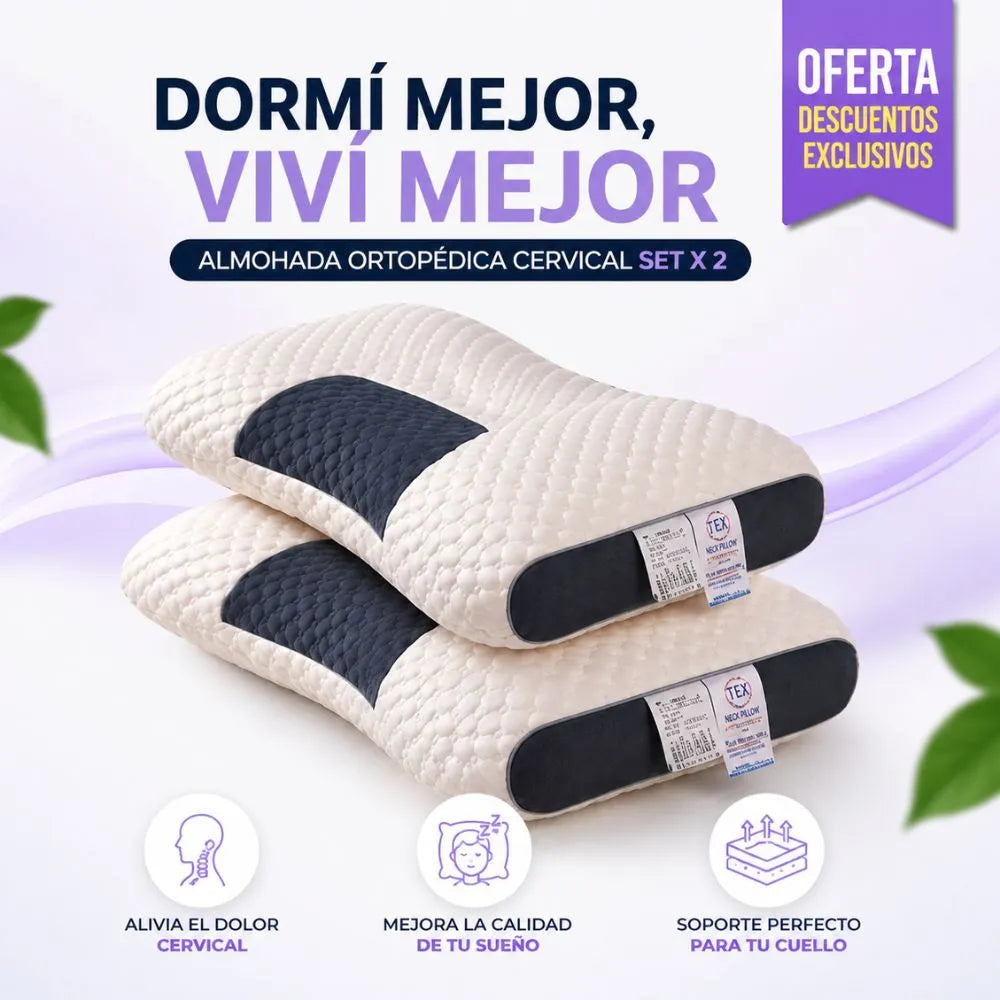 Almohada Ortopédica Cervical Set X 2 | "Dile adiós al dolor de cuello y espalda"
