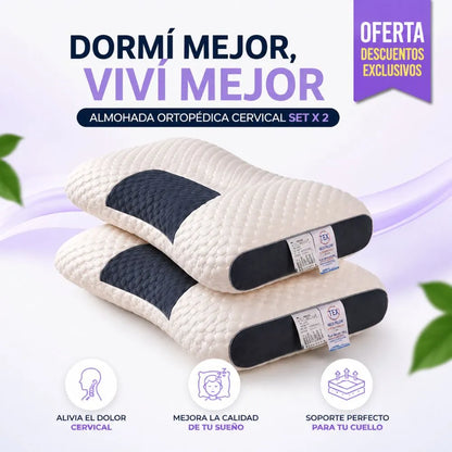 Almohada Ortopédica Cervical Set X 2 | "Dile adiós al dolor de cuello y espalda"