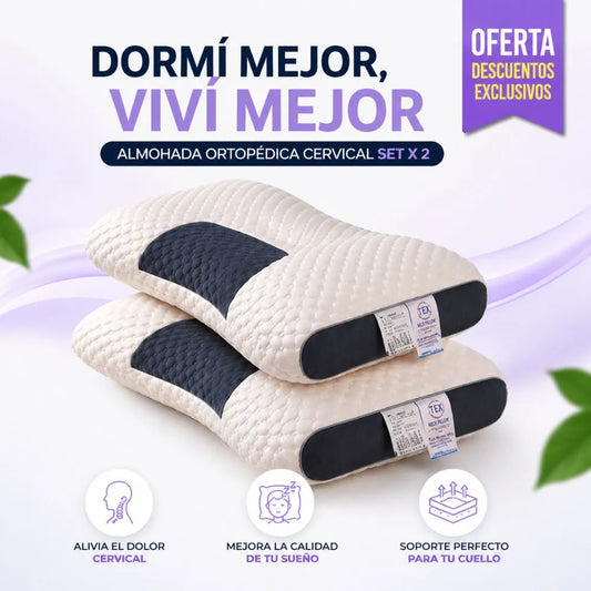 Almohada Ortopédica Cervical Set X 2 | "Dile adiós al dolor de cuello y espalda"