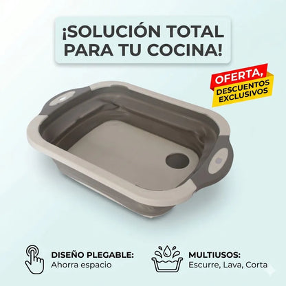 🥗 Tabla Plegable 3 En 1 | "Facilidad total para organizar, lavar y picar tus alimentos" 🍉