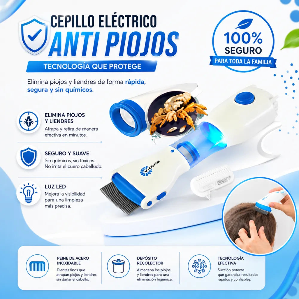 ☣️ Cepillo Para Piojos | "Protege la cabeza de tus hijos sin químicos tóxicos"