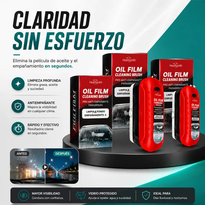 💦 Oil Film Cleaning Brush Pro x3 Unids | "Efecto hidrofóbico antiempañante para tu vehículo"
