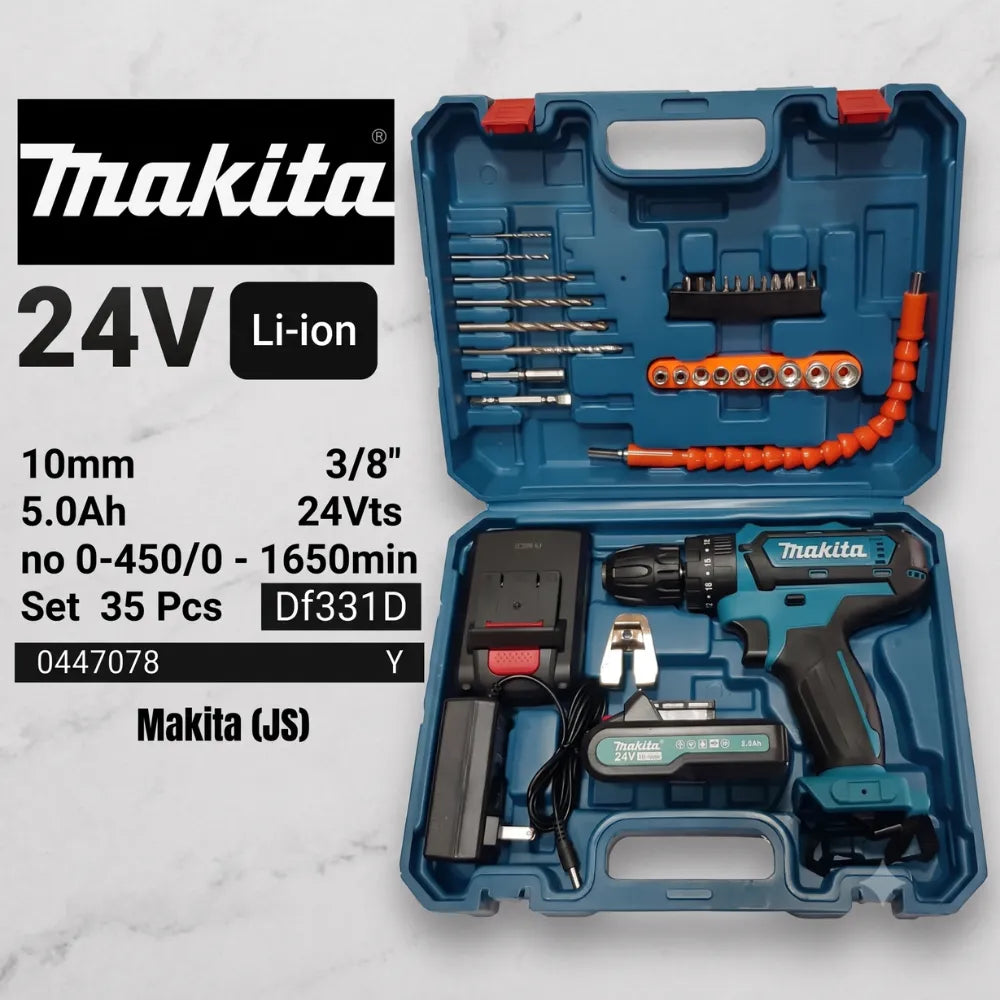 🛠️ A480 Taladro Inalámbrico 24V Kit 35 Pcs | "Solución completa para tu hogar y trabajo pesado"