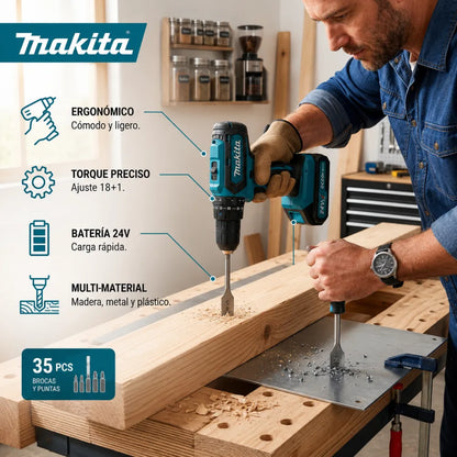 🛠️ A480 Taladro Inalámbrico 24V Kit 35 Pcs | "Solución completa para tu hogar y trabajo pesado"